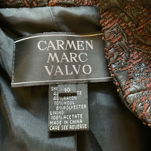 Carmen Marc Valvo Glistening Fabric Formal Evening Suit - Picture 2 of 9